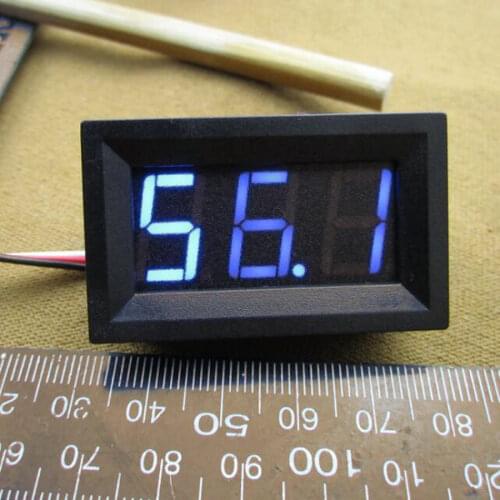 1pc LED Vehicles Motor New 0-100V Blue Mini Digital Voltmeter Voltage Panel Meter 48*29*21mm