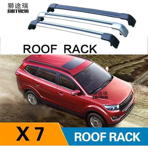 2Pcs Roof bars For LIFAN X7 2017 2018 Aluminum Alloy Side Bars Cross Rails Roof Rack Luggage CUV SUV LED