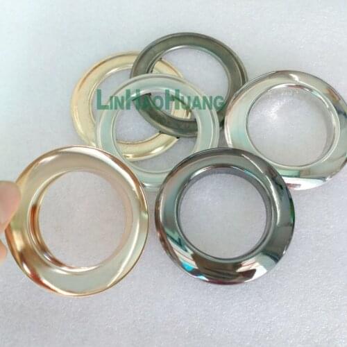 30pcs/lot inner 39mm big round metal brass eyelets with washer metal grommets nickle/black nickle/light gold free shipping+tools