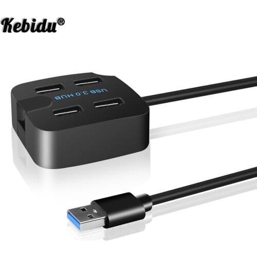 Kebidu 4 Ports USB Hub 3.0 High Speed 5Gbps USB Splitter Adapter For Desktop Laptop With Phone Holder For Phone Tablet PC Laptop
