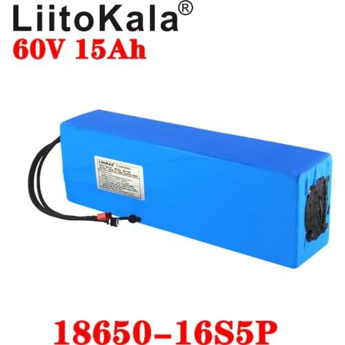 LiitoKala 60V ebike battery 60V 15Ah lithium ion battery electric bicycle battery 60V 1500W electric scooter battery