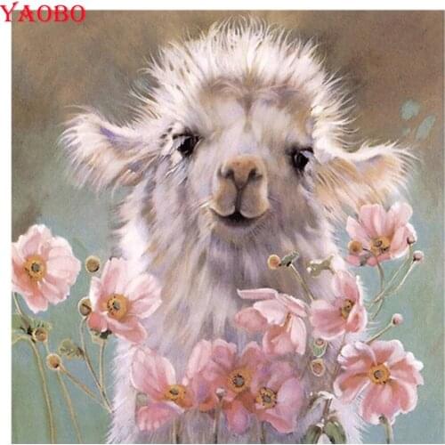 5d diy diamond painting full square round drill,cross stitch Alpaca animal pictures,3d cross stitch,diamond mosaic,home Decor