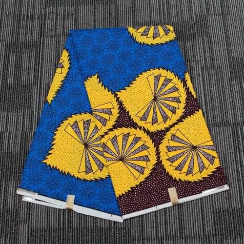 Chzimade 1Yard Ankara African Leaf Printed Polyester Fabric Real Wax Wedding Fabric For Diy Sewing Materials