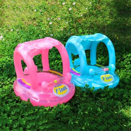 Baby Inflatable Swimming Ring Kids Summer Swimming Pool Swim Seat Float Children Safety Water Float With Sunshade Water Fun Toys