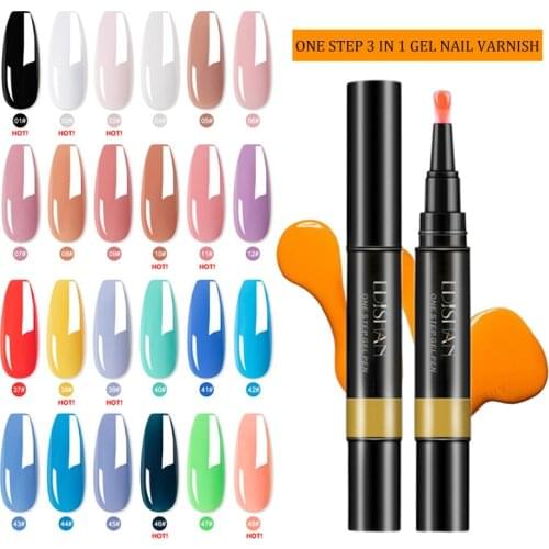 5ML Gel Nail Polish One Step Gel Pen Manicure Hybrid UV Semi Permanent Gel Matte Nail Polish Easy To Change Colors 3 In 1 Gel