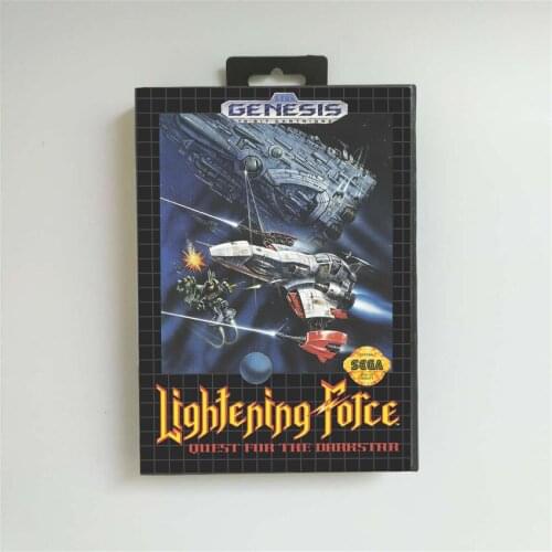 Lightening Force - USA Cover With Retail Box 16 Bit MD Game Card for Sega Megadrive Genesis Video Game Console