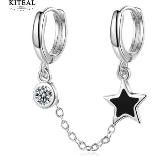 KITEAL Birthday Gift silver plated Perfume women clip earrings Pentagram women earing wedding decoration