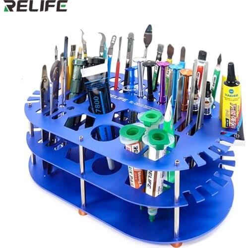RELIFE RL-001D storage box tweezers screwdriver card storage box for mobile phone repair desk desktop finishing storage tools