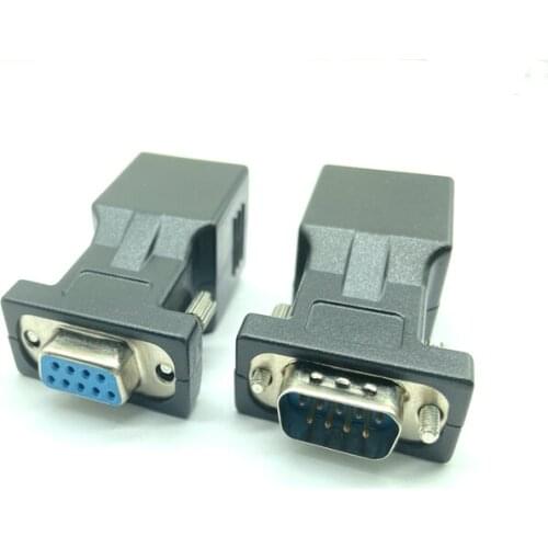 COM Port to LAN Ethernet Port Converter DB9 RS232 male Female to RJ45 Female Adapter 1pcs Requires no external power