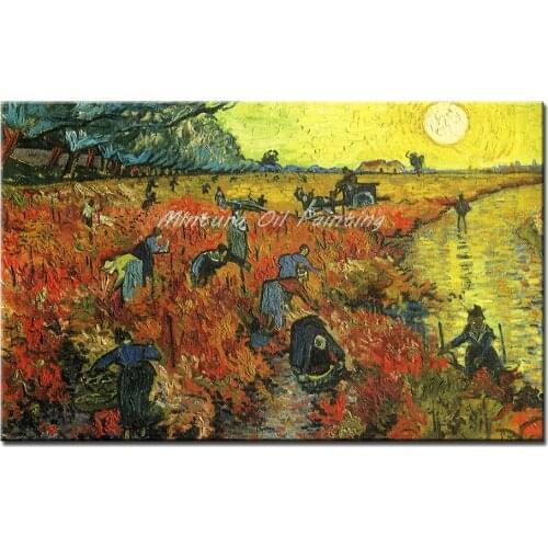 The Red Vineyard At Arles By Vincent Van Gogh 100% Hand Made Reproduction Oil Painting On Canvas Wall Art Picture For Home Decor