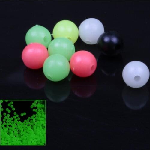 Soft Fishing Beads Stops Stopper 6mm/8mm Luminous Round Beans Soft Rig Baits Fishing Space Accessories