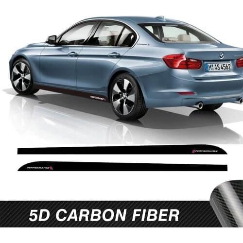 2 Pcs M Performance Car Door Side Stripes Skirt Sticker 5D Carbon Fiber Vinyl Body Decal For BMW 3 Series G20 M340i Accessories