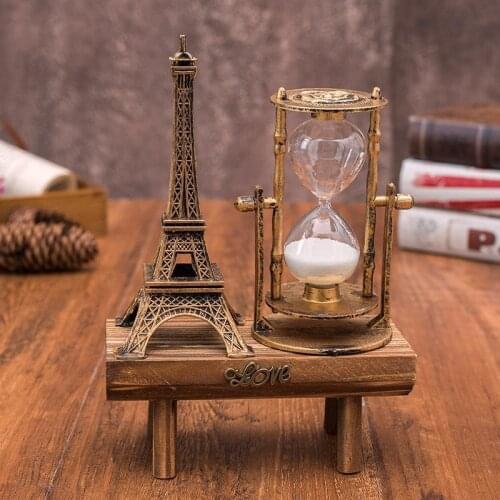 Desktop Sand Clock with Wooden Stand Hour Glass Sand Timer Nordic Style Hourglass Decoration Room Decor Birthday Gift