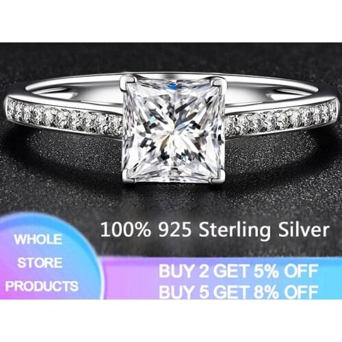 YANHUI 2020 New Fashion Princess Cut AAA Cubic Zirconia Wedding Brand Rings for Women Silver 925 Jewelry Best Gifts