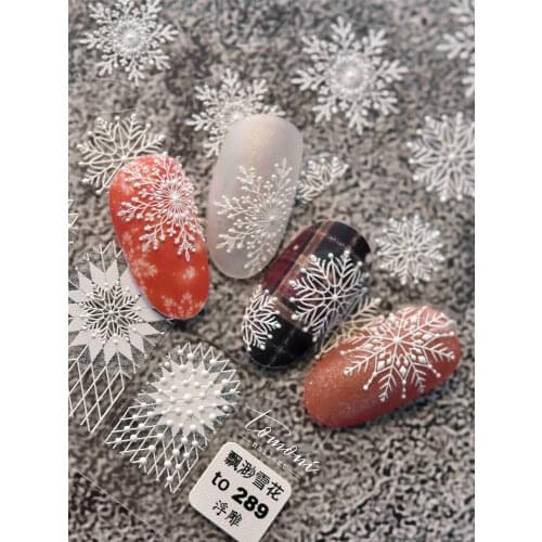 New Craft Nail Stickers Japanese Stickers 5d Nail Stickers Three-dimensional Snowflake Stickers Christmas Nail Art