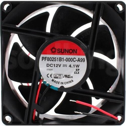 PF80251B1-000C-A99 8025 12V 4.1W double ball case fan 6 Month Warranty