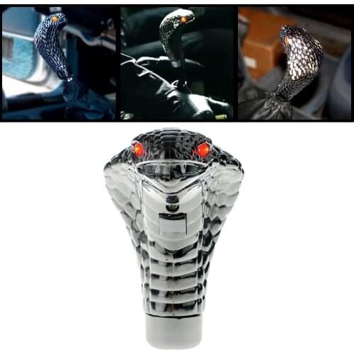 Universal Car Manual Gear Shift Knob Stick Cobra Snake Shift Red/Blue LED Eyes Cool Drivetrain Manual Transmissions Shift Lever
