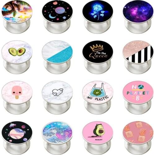 Round Foldable Mobile Phone Holder Support Portable Pour Voiture Swappable Top For Most of Phones Tablet and Case