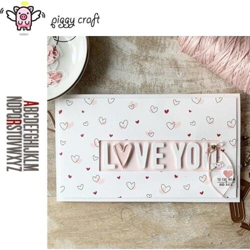 Piggy Craft metal cutting dies cut die mold Capital letter decoration Scrapbook paper craft knife mould blade punch stencils die