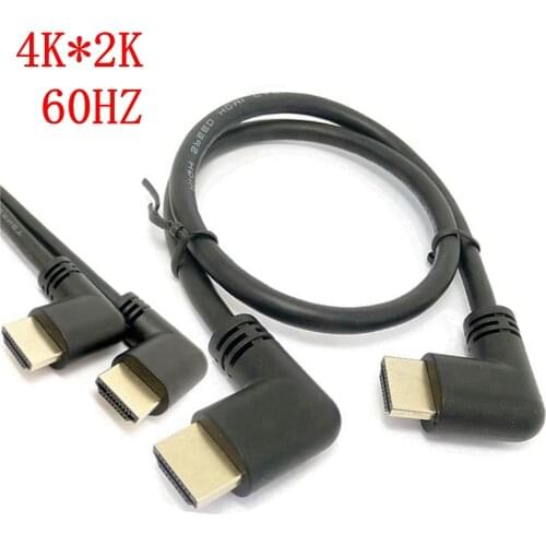 Left or Right Angled HDMI 2.0 Male to HDMI Right Left Elbow Male extension Cable 10cm 50cm 1m, HDMI 2.0V angle cable 4K*2K @60HZ
