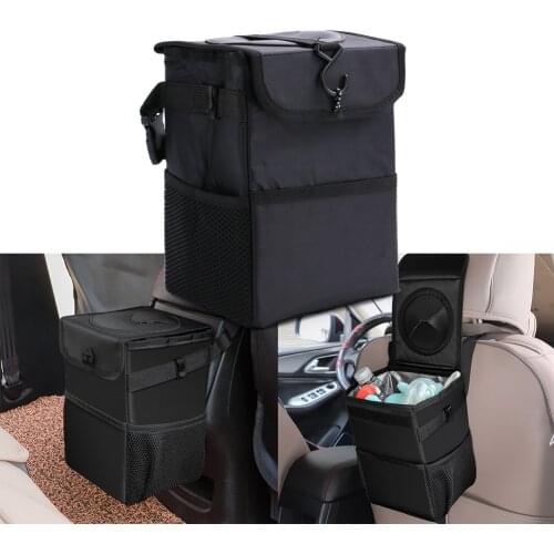 Waterproof Portable Car Trash Can Bin Auto Car Accessories Organizer Garbage Dump For Trash Can Cars Storage Pockets Closeable