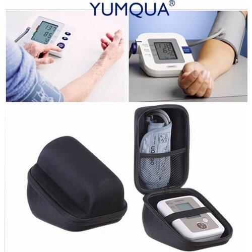 YUMQUA EVA+PU Portable Hard Case Cover For Omron 10 Series Wireless Upper Arm Blood Pressure Monitor BP786 Storage Bag Pouch
