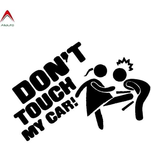 Aliauto Funny Cartoon Car Sticker Don't Touch My Car Automobiles Motorcycles Accessories Personality PVC Decal,12cm*8cm