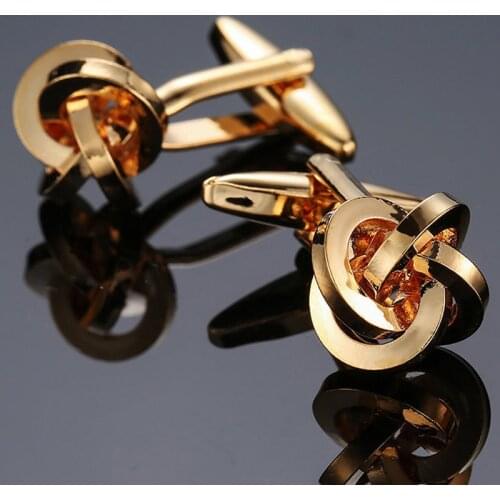 Mens Cufflinks brand new high quality fashion jewelry gold spiral Cufflinks mens and womens wedding business suit pin gifts