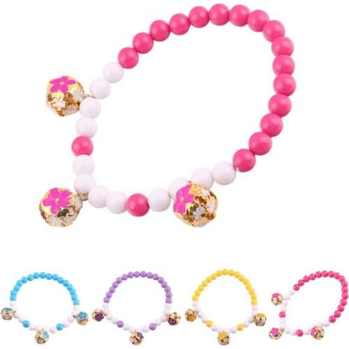 1pc Creative Pet Collar Bell Decor Beaded Elastic Dog Collar Pet Necklace Collars For Dog Cat Clothing Accessories Pet Supplies