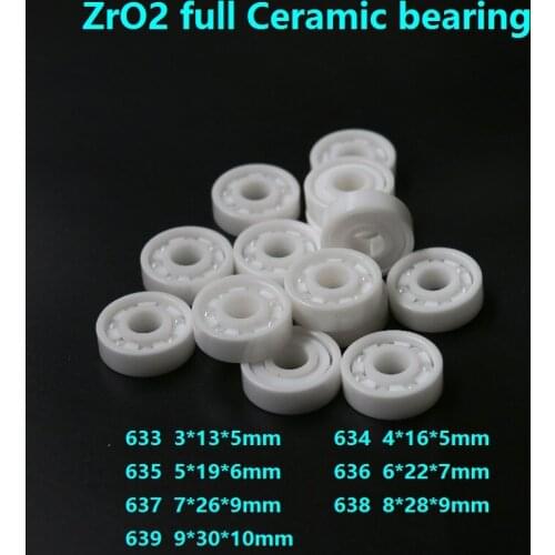 10pcs/lot 633 634 635 636 637 638 639 ZrO2 Full Ceramic bearing Zirconia Ceramic deep groove ball bearings