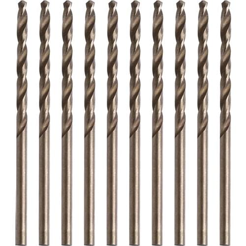 10Pcs 2.5mm M35 Round Shank HSS-Co Cobalt Twist Drill Spiral Drill Bit R9JF
