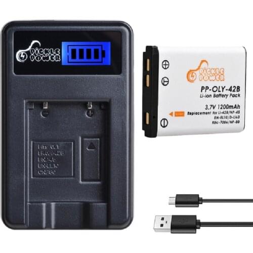 Battery Charger Set for Fujifilm NP-45S NP-45A NP-45, Olympus Li-42B Li-40B Li-40C, Nikon EN-EL10 and Nikon CoolPix S60 S80 S200