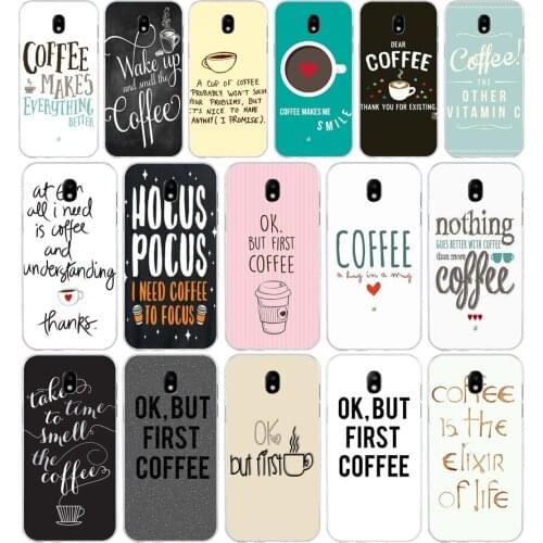 277H Ok But First Coffee Soft Silicone Tpu Cover phone Case for Samsung j3 j5 j7 2016 2017 a3 2016 a5 2017 a6 2018