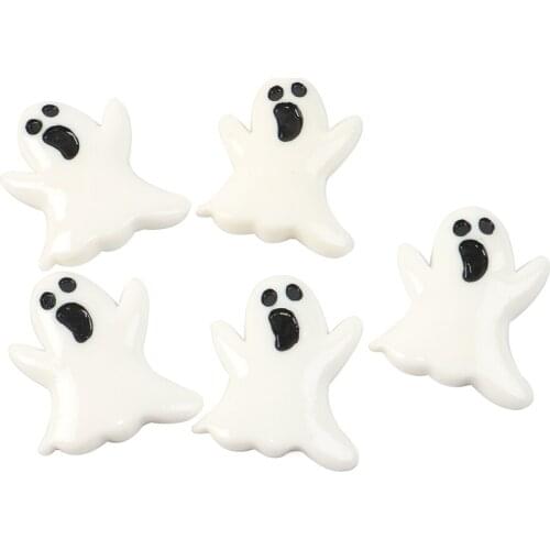 5pcs Holloween Pumpkin Planar Resin Hairbows Decoration DIY Resin Flat Back Embellishment Resin Holiday Gifts Accessories