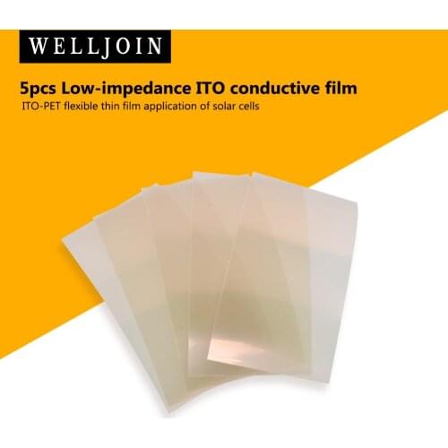 5pcs Low-impedance ITO conductive film ITO-PET flexible thin film solar cell application