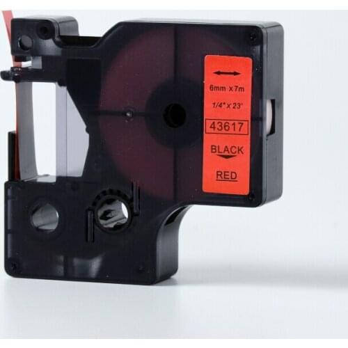 6mmX7m 6mm label Black on red tape 43617 compatible d1 label tapes with dymo d1 label printer