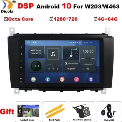 8" PX5/PX30 DSP IPS 2 Din Android 10 Car radio DVD multimedia GPS for Benz W209 W203 C180 C200 C220 C230 C240 C250 C270 W463