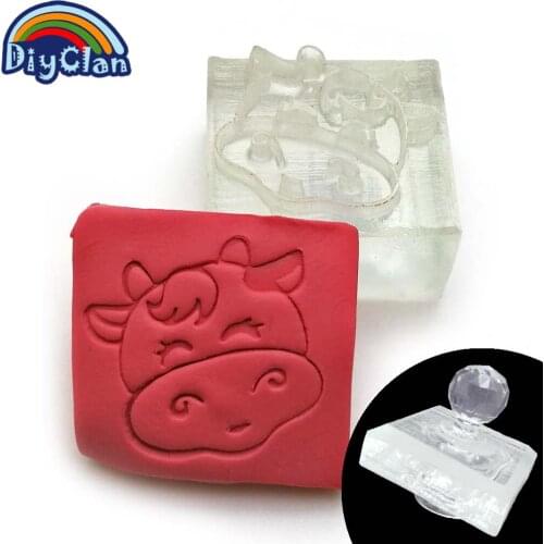 Acrylic milk cow Soap Seal calf handmade animal resin soap stamp Z0004NN