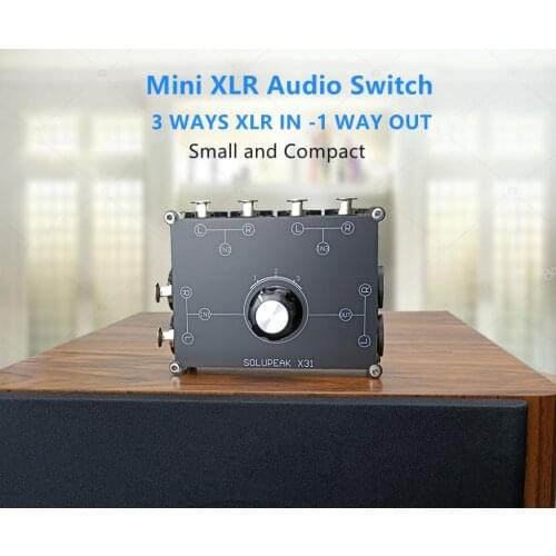 SOLUPEAK X31 XLR Balance Stereo Audio Switch 3(1)-in-1(3)-Out Signal Sources Selector Switcher Passive Selector Splitter Box CN