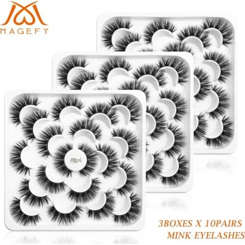 Free Shipping 30 Pairs Eye Lashes 3D Mink Eyelashes Long Lasting Mink Lashes Natural Dramatic Volume False Eyelashes Extension