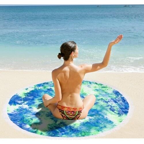 Quick dry Beach Towel Starry sky Swimming Towel Microfiber Bath Towels Yoga Mat Shawl Bandage Round Tassel Beach Towel