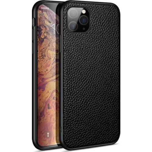 New Genuine Leather Back Cover for iPhone 11 Pro Max XS Max X Business Pouch Soft Silicone Phone Case Popular Color Pocket