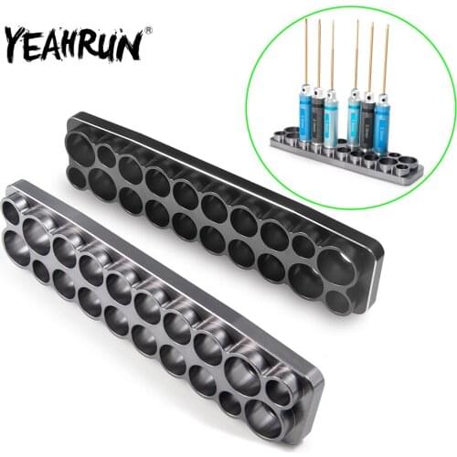 YEAHRUN 1Pcs CNC Metal 20 Slots Multifunction Tools Socket Screwdriver Holder Stand Display Tray for RC Toys Accessories