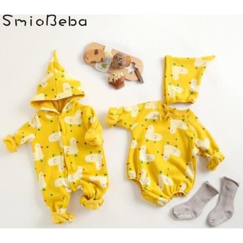 Autumn Rompers Outfits Jumpsuit Hatsuit Baby Winter Creeping Suit Newborn Animal Duck Bag Fart Coat Long Sleeve Toddler Costume