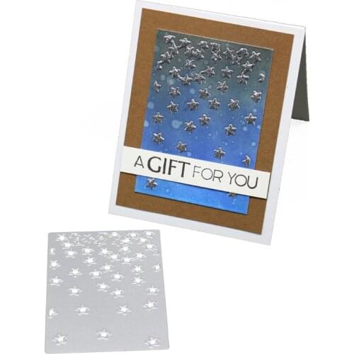 Five-pointed Star Background Rectangle Metal Cutting Mold Silver Craft Mold Handmade Gift Stamp Scrapbooking Embossing Template