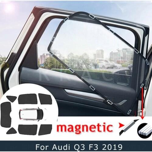 Magnetic Car Side Window Sunshade For Audi Q3 F3 2019-Present (Plastic Frame) 6Pcs Sunvisor Side Curtains For Car