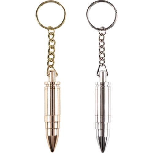 Fashion Bullet Shape Stainless Steel Metal Cigar Punch Cutter Keychain - Silver Free Shipping 2pcs/lot cu813