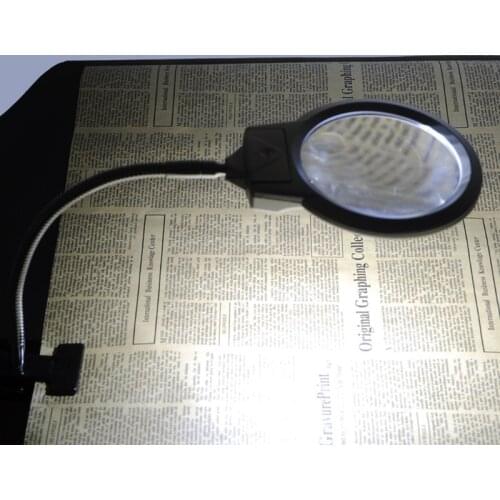 Bright Light Desk Magnifier Lamp with Clamp Magnifying Glass with 2 LED Light Daily Hobbies Repairing Reading Craft