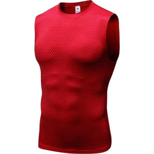 New Men Running Vest Sleeveless Sport Shirts Tank Tights Top Mens Quick Dry Bodybuilding Gym Fitness Training Male Sportswear