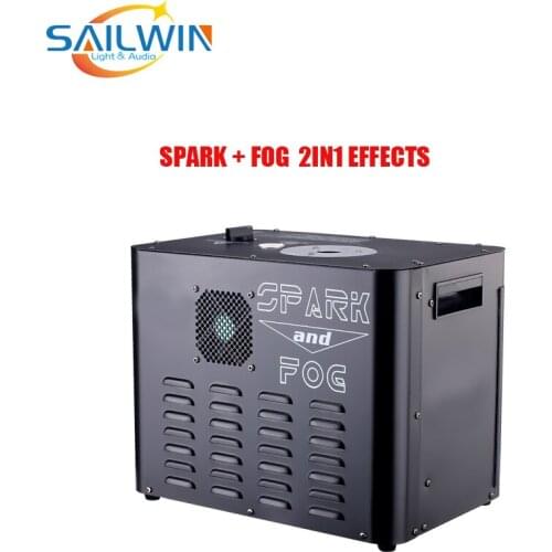 New Arrival 2400W 2in1 DMX Spark + FOG Effects COLD SPARK MACHINE STAGE FOG MACHINE SMOKE SPECIAL EFFECTS STAGE LIGHT